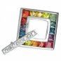 Rainbow Sapphire & Diamond Large Square Pendant 14K White Gold (1.37ct tw) SKU: 431-14K-WG