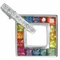 Rainbow Sapphire & Diamond Large Square Pendant 14K White Gold (1.37ct tw) SKU: 431-14K-WG