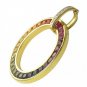 Rainbow Sapphire & Diamond Large Circle Pendant 14K Yellow Gold (3.54ct tw) SKU: 1070-14K-YG