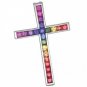 Rainbow Sapphire Religious Crucifix Cross Pendant 925 Sterling Silver (5ct tw) SKU: 438-925