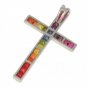 Rainbow Sapphire Religious Crucifix Cross Pendant 925 Sterling Silver (5ct tw) SKU: 438-925