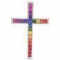 Rainbow Sapphire Religious Crucifix Cross Pendant 18K White Gold (5ct tw) SKU: 438-18K-WG