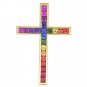 Rainbow Sapphire Religious Crucifix Cross Pendant 18K Yellow Gold (5ct tw) SKU: 438-18K-YG