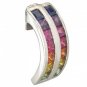 Rainbow Sapphire Double Row Pendant 14K White Gold (2.3ct tw) SKU: 1504-14K-WG