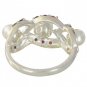 Rainbow Sapphire & Pearl Antique Style Ring 925 Sterling Silver (1/2ct tw) SKU: 1464-925