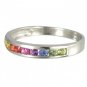 Multicolor Rainbow Sapphire Half Eternity Band Ring 925 Sterling SIlver (1ct tw) SKU: 892-925