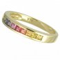 Multicolor Rainbow Sapphire Half Eternity Band Ring 14K Yellow Gold (1ct tw) SKU: 892-14K-YG