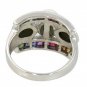 Rainbow Sapphire & Pearl with Australian Opal Ring 925 Sterling Silver (2.85ct tw) SKU: 1431-925