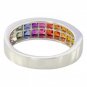 Multicolor Rainbow Sapphire & Diamond Invisible Set Ring 14K White Gold (2.02ct tw) SKU: 435-14K-WG