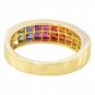 Multicolor Rainbow Sapphire & Diamond Invisible Set Ring 18K Yellow Gold (2.02ct tw) SKU: 435-18K-YG