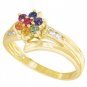 Multicolor Rainbow Sapphire & Diamond Fashion Ring 14K Yellow Gold (3/4ct tw) SKU: 1599-14K-YG