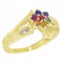 Multicolor Rainbow Sapphire & Diamond Fashion Ring 14K Yellow Gold (3/4ct tw) SKU: 1599-14K-YG