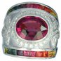 Rainbow Sapphire & Tourmaline With Diamond Ring 18K White Gold (6.87ct tw) SKU: 444-18K-WG