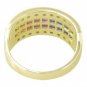Rainbow Sapphire & Diamond Invisible Set Band Ring 14K Yellow Gold (2.25ct tw) SKU: 1494-14K-YG