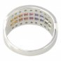 Rainbow Sapphire & Diamond Invisible Set Band Ring 18K White Gold (2.25ct tw) SKU: 1494-18K-WG