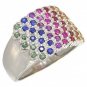 Rainbow Sapphire Womens Fashion Ring 925 Sterling Silver (3/4ct tw) SKU: 1597-925