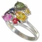Rainbow Sapphire Multicolor Fireworks Ring 14K White Gold (1.5ct tw) SKU: 1601-14K-WG