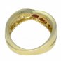 Multicolor Rainbow Sapphire & Diamond Crossover Ring 14K Yellow Gold (1.5ct tw) SKU: 398-14K-YG
