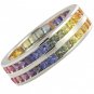 Multicolor Rainbow Sapphire Double Row Eternity Ring 14K White Gold (8ct tw) SKU: 387-14K-WG