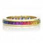 Multicolor Rainbow Sapphire Eternity Ring 14K Yellow Gold (4ct tw) SKU: 894-14K-YG