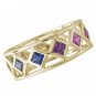 Rainbow Sapphire Bezel Set Eternity Ring 14K Yellow Gold (1.6ct tw) SKU: 973-14K-YG