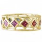 Rainbow Sapphire Bezel Set Eternity Ring 14K Yellow Gold (1.6ct tw) SKU: 973-14K-YG