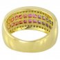 Rainbow Sapphire & Diamond Invisible Set Band Ring 18K Yellow Gold (4.3ct tw) SKU: 1532-18K-YG