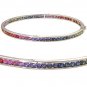 Rainbow Sapphire Eternity Oval Bangle 925 Sterling Silver (8ct tw) SKU: 1520-925