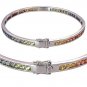 Rainbow Sapphire Eternity Oval Bangle 925 Sterling Silver (8ct tw) SKU: 1520-925