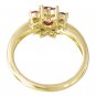 Multicolor Rainbow Sapphire & Ruby Cluster Ring 18K Yellow Gold (1.23ct tw) SKU: 1549-18K-YG