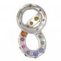 Rainbow Sapphire & Diamond Round Friendship Pendant 14K White Gold (1.28ctw) SKU: 1568-14K-WG