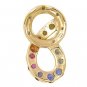 Rainbow Sapphire & Diamond Round Friendship Pendant 14K Yellow Gold (1.28ctw) SKU: 1568-14K-YG
