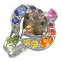Rainbow Sapphire & Smoky Quartz Multi Shape Ring 925 Sterling Silver (2.58ct tw) SKU: 1575-925