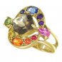 Rainbow Sapphire & Smoky Quartz Multi Shape Ring 14K Yellow Gold (3.74ct tw) SKU: 1575-14K-YG