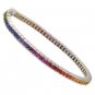 Rainbow Sapphire Tennis Bracelet 925 Sterling Silver (12ct tw) SKU: 311-925