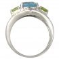 Rainbow Sapphire, Blue Topaz and Peridot Fashion Ring 925 Sterling Silver (4.4ct tw) SKU: 1569-925