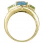 Rainbow Sapphire, Blue Topaz and Peridot Fashion Ring 14K Yellow Gold (4.4ct tw) SKU: 1569-14K-YG
