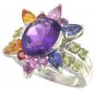 Rainbow Sapphire & Amethyst Color Explosion Ring 925 Sterling Silver (5.63ct tw) SKU: 1590-925