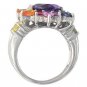 Rainbow Sapphire & Amethyst Color Explosion Ring 14K White Gold (5.63ct tw) SKU: 1590-14K-WG
