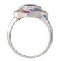 Multicolor Rainbow Sapphire & Amethyst Trillion Cluster Ring 14K WG (2.26ct tw) SKU: 1839-14K-WG