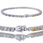 Multicolor Rainbow Sapphire & Diamond 925 Sterling Silver Tennis Bracelet (2.8ct tw) SKU: 1860-925