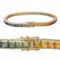 Rainbow Sapphire Tennis Bracelet 14K Yellow Gold (12ct tw) SKU: 311-14K-YG