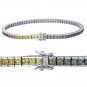 Rainbow Sapphire Tennis Bracelet 14K White Gold (16ct tw) SKU: 622-14K-WG