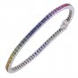 Rainbow Sapphire Tennis Bracelet 14K White Gold (16ct tw) SKU: 622-14K-WG
