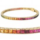 Rainbow Sapphire Tennis Bracelet 14K Yellow Gold (16ct tw) SKU: 622-14K-YG