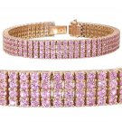 14ct Pink Sapphire Prong Set Tennis Bracelet 14K Pink Rose Gold SKU: 1828-14K-PG