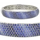 Graduating Blue Sapphire Ombre Bracelet 925 Sterling Silver Bangle (12.0ct tw) SKU:	1831-925