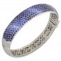 Graduating Blue Sapphire Ombre Bracelet 925 Sterling Silver Bangle (12.0ct tw) SKU:	1831-925