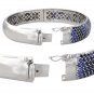 Graduating Blue Sapphire Ombre Bracelet 925 Sterling Silver Bangle (12.0ct tw) SKU:	1831-925