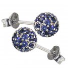 Graduating Blue Sapphire Ombre Ball Earrings 925 Sterling Silver Earrings (2ct tw) SKU: 1834-925